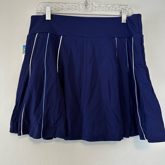 Gottex G Lifestyle UPF 50 Navy Skort with White Contrast Piping Size Large - Picture 5 of 6